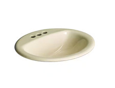 Glacier Bay Aragon 20 in. Drop-In Oval Vitreous China Bathroom Sink in Bone Sinks price