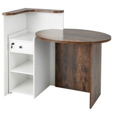 Front Reception Counter Checkout Office Desk Storage Drawer w/Adjustable Shelf Office Counter price