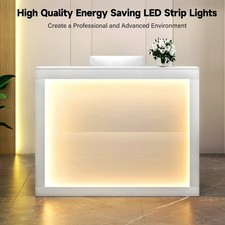 Modern 55" LED Light Reception Desk with Counter Salon Front Desk Retail Table Office Counter price