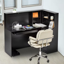 Reception Desk, 55 In. L-Shaped Front Counter Table, Office Reception Counter wi Office Counter price
