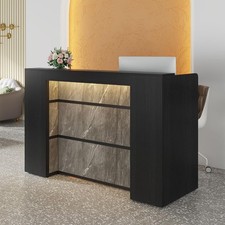 Reception Desk with LED Lights, 63 Inches Front Counter Desk for Office,Checkout Office Counter price