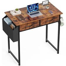 Office Computer Desk 32in Small Home Table with 2 Fabric Drawers & Side Bags Computer Desk price