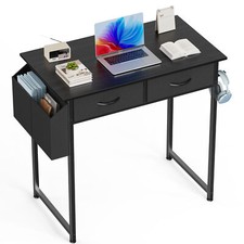 Compact 32 inch Home Computer Desk - 2 Fabric Drawers, Side Storage Bag, Hook Computer Desk price