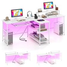 94.5" Long Office Desk 2-Person Reversible Computer Desk with LED Lights Computer Desk price