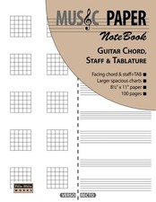 MUSIC PAPER NoteBook - Guitar Chord, Staff & Tablature (paperback) Music Notebook price