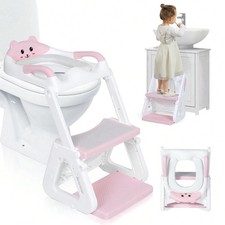 Secure Pink Toddler Potty Training Seat with Adjustable Step Stool Ladder Chair Baby Potty Chair price