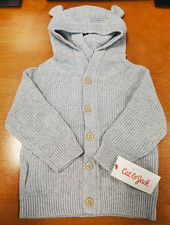 Cat & Jack Knit Sweater Infant Baby Gray Bear Hooded  Cardigan *Size 12M* - R5P7 Baby Cardigan price