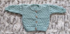 Handmade Knitted Baby Cardigan Sweater – Mint Green Basketweave, Brand New Baby Cardigan price