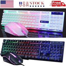 Computer Desktop Gaming Keyboard and Mouse Mechanical Feel LED Light Backlit Gaming Keyboard price