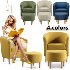 Accent Armchair With Ottoman TV Club Reading Chair Modern Barrel Footstool Sofa TV Chair price