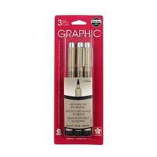 Sakura Pigma Micron Graphic Pens 1.0mm Black Ink 3/Pk No Bleed Arts Craft Paint Technical Drawing and Graphic Pen price