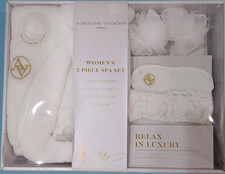 Adrienne Vittadini Women's White 5 Piece Bath Accessories Set Bathrobe Eye Mask Towel & Bathrobe Set price