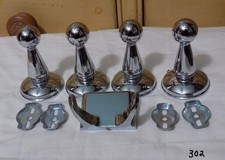 Set of 4 Towel Rack Holders & Bathrobe Hook Polished Chrome Towel & Bathrobe Set price