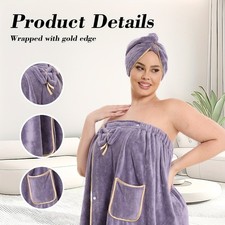 2-piece oversized bathrobe and hair cap set-suitable for home travel bath towel Towel & Bathrobe Set price
