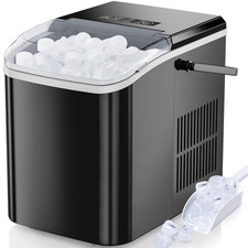 EDX Countertop Ice Maker Portable Self Cleaning Machine 9 Pcs/6 Min26.5Lbs Black Ice Makers price