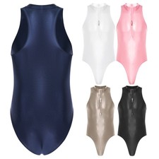 Men Jumpsuit Sleeveless Unitard Tights Bodysuit Dating Night Romper Opaque Rave Men's Bodysuit price