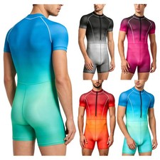 Men Gymnastic Leotards Spandex Half Body Suit Active Base Layers Underwear Gym Men's Bodysuit price