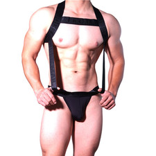 Sexy Men Jockstrap Underwear Lingerie Harness Chest Bodysuit One-piece Jocks Neu Men's Bodysuit price