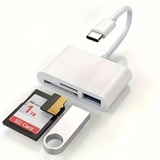 USB C to SD Card Reader, 3-in-1 Hub Converter, Micro SD TF Memory Type-C Adapter Card Readers price