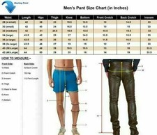 Men's Leather Genuine Cowhide Leather Black Trouser BLUE Stripes FRONT ,Rear Zip Men's Capri Pants price