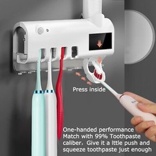 UV Light Sterilizer Toothbrush Holder Cleaner and Automatic Toothpaste Dispenser Toothpaste Holder price