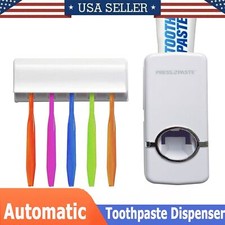 Automatic Toothpaste Dispenser and 5 Toothbrush Holder Set Wall Mount Stand Toothpaste Holder price