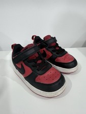 Nike Court Borough Low Boy Size7.5  Black Red Hook Loop Walking Shoes DV5457-600 Boys' Classic Shoes price