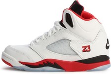 Air Jordan 5 Retro Fire Red Preschool Lifestyle Shoes (White/Fire Red/Black) Siz Boys' Classic Shoes price