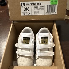 Baby size 2k adidas Originals white/black superstar crib baby shoes S79916-New Boys' Classic Shoes price
