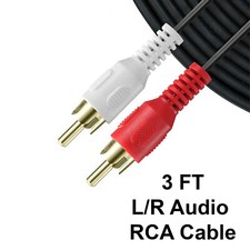 SatelliteSale 2 Male to 2 Male RCA Audio Stereo Composite Cable Black (3 feet) Composite Cable price