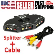 AV Composite RCA Selector Box Switch Splitter w/ Cable Cord Plug Fosmon 3 Port Composite Cable price