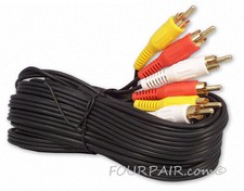 50ft 3-RCA Red White Yellow Composite Stereo Audio Video AV Cable Cord VCR DVD Composite Cable price