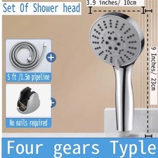 High Pressure Shower Head 4 Settings Handheld Shower Heads Spray With 5 FT Hose Shower Hose price