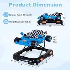 4-in-1 Foldable Baby Walker with 3-Level Adjustable Height Detachable Music Tray Baby Walker price