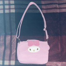 Pink My Melody Small Crossbody Bag Bow Applique Magnetic Flap Adjustable Strap Women's Messenger Bag price