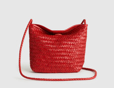 Madewell Signature Woven Crossbody Bag Scarlet Red Leather Handbag Women's Messenger Bag price