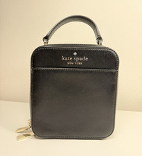 kate spade new york Black Small Crossbody Top Handle Zip, Silver Hardware, Strap Women's Messenger Bag price