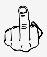 MIDDLE FINGER FLIP OFF VINYL DECAL STICKER WINDOW WALL CAR BUMPER LAPTOP FUNNY Toilet Sticker price