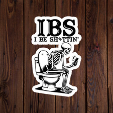 Skeleton sticker vinyl decal IBS I be sh*ttin' funny toilet bathroom humor mug Toilet Sticker price