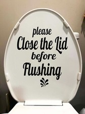 Close the Lid decal before flushing Bathroom toilet seat prevent toothbrush germ Toilet Sticker price