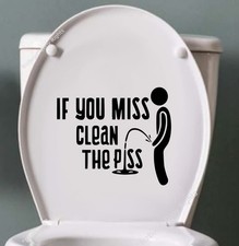 If You Miss Clean Your Pee Sticker Vinyl Decal Sign for Bathroom Washroom Toi... Toilet Sticker price
