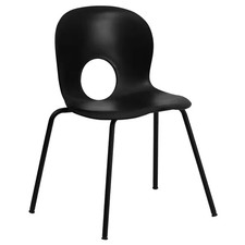 Stack Chair Plastic Dining Cafe Restaurant Banquet Indoor Outdoor Black 770 Lb Cafe & Canteen Chair price