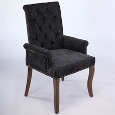 Chenille Upholstered Accent Dining Chair Tufted Buttons Arm Chair Club Dining Cafe & Canteen Chair price