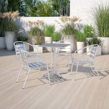 Lila 4 Pack Commercial Aluminum Indoor-Outdoor Restaurant Stack Chair with Tripl Cafe & Canteen Chair price
