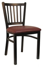 H&D Commercial Seating 6199 Black Metal Restaurant Wrinkle Back Chair Vinyl Seat Cafe & Canteen Chair price