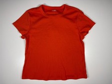 Old Navy T Shirt Girls XL Orange Ribbed Crew Neck Casual Everyday Basic Tee Girls' Shirt price