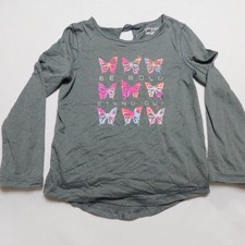 Jumping Beans Girls 4T Gray Butterfly Long Sleeve Shirt "Be Bold Stand Out" Girls' Shirt price