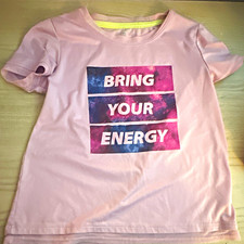 Ideology Girls Size 6 Pink Graphic Slogan Crew Neck Short Sleeve T-Shirt Girls' Shirt price