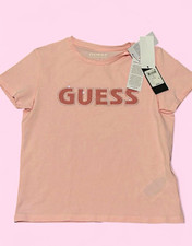 GUESS Girls Pink Logo Short Sleeve Crew Neck Pullover T-Shirt Size 14 Girls' Shirt price