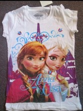 DISNEY ANNA & ELSA  GIRLS  WHITE Frozen T-shirt Girls Size Extra Large 14/16 Girls' Shirt price